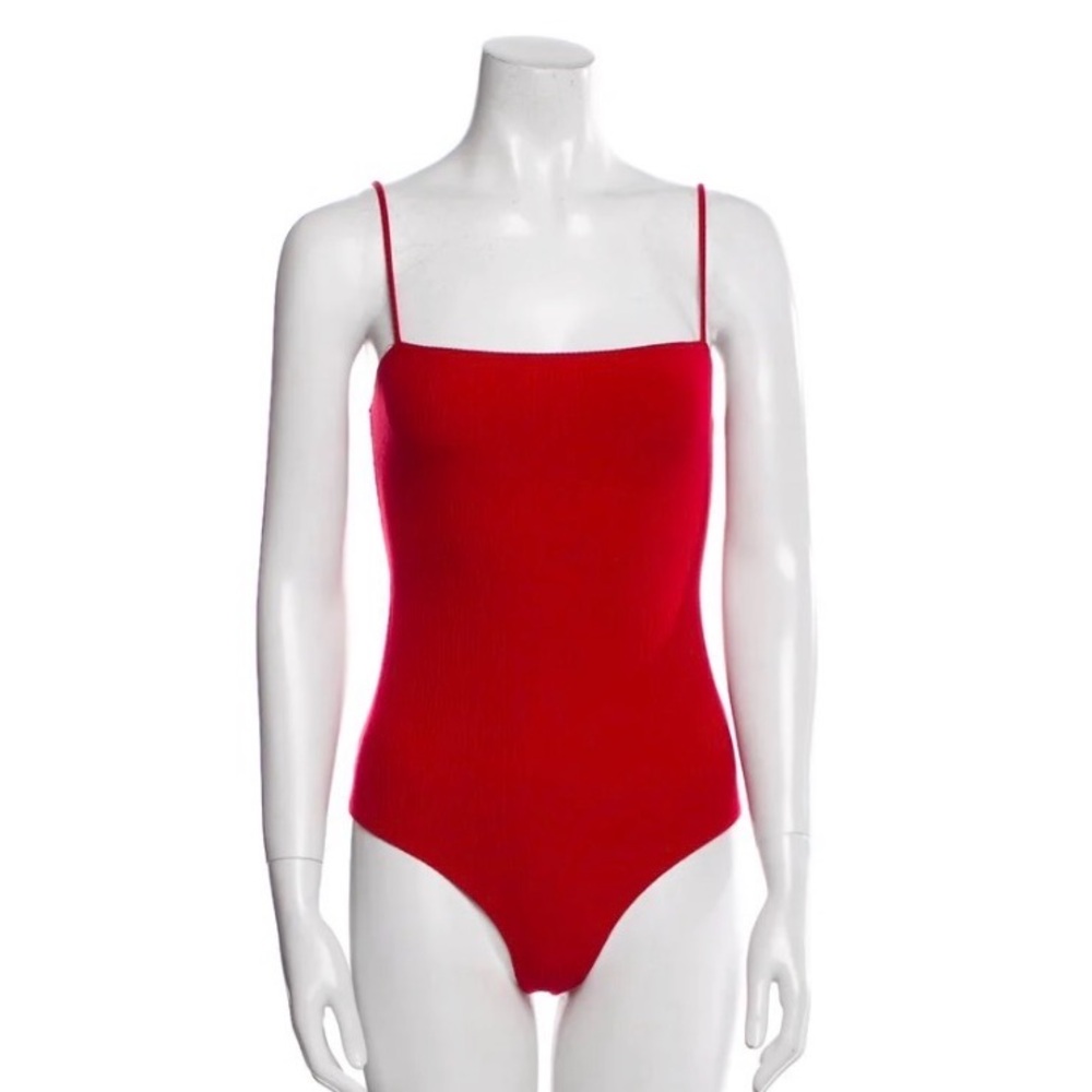 Reformation Red Sleeveless Bodysuit